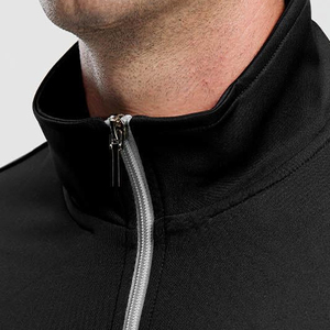 Men's Black Breathable Fleece Tracksuit Full Zip Sporty Sweatshirt and <b>Pants</b> Set with Gray Panels Regular Fit Winter Wear - Product Image 4