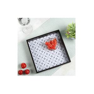 Classic Wooden Enamel Print Food <b>Breakfast</b> Serving Storage Tray MDF Tray Rustic Wood Platter Home Table Decoration Accessories - Product Image 2