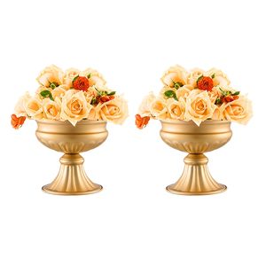 Set di 10 Vasi Metallici Dorati Alti 16cm/6,3 Pollici per Composizioni Floreali, Supporto Espositivo per Decorazioni Tavoli Matrimoniali - Product Image 5