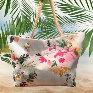 กระเป๋าถือลายดอกไม้สีน้ำสำหรับผู้หญิง แบบดรอปชิป พิมพ์ตามสั่ง กระเป๋าหิ้วเชือกป่านสุดหรูหราสง่างาม กระเป๋าสะพายชายหาด - Product Image 4