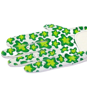 Guante de golf con patrón de estrellas verdes, de cuero PU, para mano derecha, antideslizante, unisex, para deportes, para montar, unisex - Product Image 1
