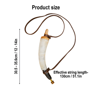 Flacon à poudre en corne de buffle forgé à la main avec sangle en cuir, équipement de chasse rustique, rangement de qualité supérieure - Product Image 5