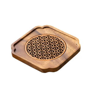 Best-selling Custom square Hollow <b>Wooden</b> <b>Coasters</b> Are Suitable for Office Tea Tables - Product Image 4