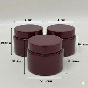 Petit pot en plastique PET brun ambre avec bouchon à vis en aluminium |   Pot cosmétique transparent de 150 ml et 50 ml pour crème visage et soins de la peau, fabriqué au Vietnam - Product Image 6