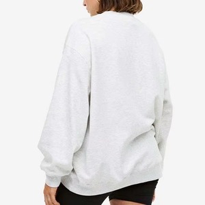 Sweat-shirts amples à col rond en polaire pour femmes, vente en gros, décontractés, confortables, avec logo personnalisable sur le devant, haute qualité - Product Image 2