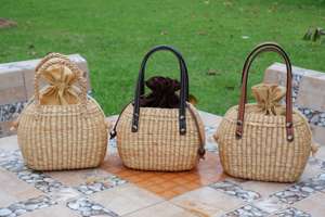 Bolso de Jacinto de Agua Hecho a Mano, Cesta Cuadrada de Paja Tejida con Asa Redonda, Bolso de Playa Ecológico de Verano para Mujer, Bolso de Compras - Product Image 3