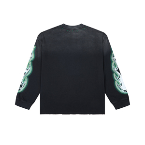 New Printed Pattern Vintage DUAA Long-Sleeve T-Shirt - Oversized Street Rock Style <b>for</b> Men and Women - Product Image 3