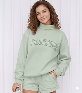 เสื้อสเวตเชิ้ตคอกลมสีเขียวนีออนแบบกำหนดเอง ผ้าฝ้ายพรีเมียมเนื้อหนา ขายส่งจำนวนมาก พิมพ์ลายกราฟิก เสื้อสเวตเชิ้ตเปล่าไม่มีลาย - Product Image 2