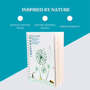 Bloc de Notas Ecológico B6 de Papel Plantable con Semillas, Cuaderno Sostenible con Encuadernación Wire-O, Reciclado, 72 Páginas, 80 GSM, Regalos Corporativos para Oficina - Product Image 4