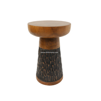 Tabouret rond en bois sculpté, ottoman d'appoint en bois massif, siège latéral pour salon, chambre à coucher, décoration intérieure