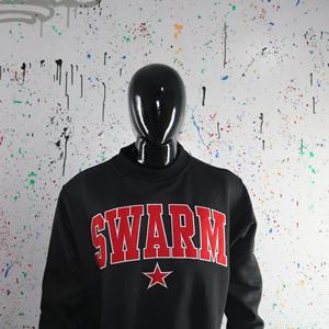 Sudadera negra con cuello alto y bordado rojo, 100% algodón, con hilo fino. - Product Image 3