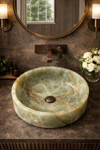 Natural Green Onyx Stone Vessel Sink Modern Rectangle Luxury Bathroom Countertop <b>Basin</b> Handmade Wash <b>Basin</b> - Product Image 5