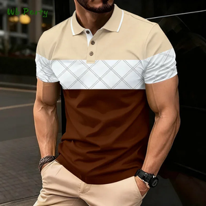 Summer Men's Casual Short Sleeve for Shirt Breathable Quick Dry Polyester/Cotton <b>Canvas</b> Fabric Sporty Collar Design - Product Image 4