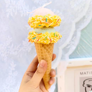 เทียนทรงกรวยรูปไอศครีมน่ารักเทียนหอมแปลกใหม่ออกแบบหรูหราเทียนไขถั่วเหลืองหอมสำหรับตกแต่งบ้านงานปาร์ตี้งานแต่งงาน - Product Image 4
