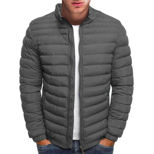 Factory Price Custom Men Formal Loose Fit <b>Zip</b>-<b>up</b> Puffer Jacket Winter Warm Padded Waterproof Windproof Stand Collar Hooded - Product Image 3