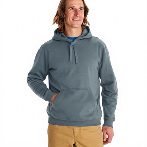 Sweat-shirt à capuche bleu marine pour homme, coupe ample, en coton French Terry, couleur unie, avec poche avant, design décontracté, vêtement d'hiver respirant - Product Image 4