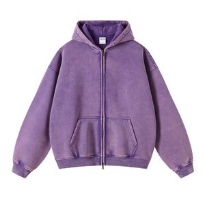 Sweat à capuche délavé à l'acide, style vintage, coupe oversize, en molleton de coton épais - Product Image 3