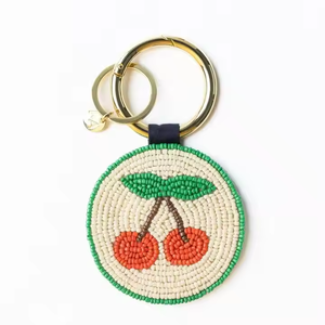 Festival Embroidery Beaded Keychains Handmade Seed Beads Embroidery Keychain Gift with Accept Custom Design - Product Image 1
