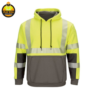 High Visibility Safety Hoodie Hi Vis Winter Warm Construction Reflective Safety Hi Vis Hoodie - Product Image 5