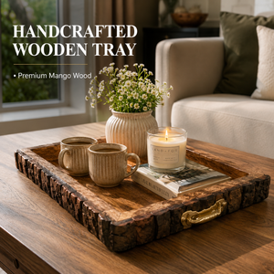 Modern Plain Decorative Serving Tray Multipurpose Wooden Organizer for Coffee <b>Table</b> Kitchen Counter Bathroom <b>Vanity</b> Shelf Home - Product Image 2