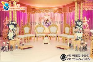 Conjunto de Muebles para Ceremonia Phera de Boda Hindú, Acabado Real, Conjunto de Sillas de Boda, Sillón de Boda Maharaja Premium, EE. UU. - Product Image 2