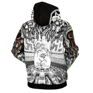 Sudadera con Capucha para Hombre, Estampado Colorido Estilo Van Gogh, Corte Regular, Informal, Otoño, Impresión por Sublimación, Tejido de Poliéster - Product Image 2