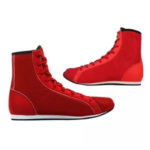 Zapatos de Boxeo de Cuero Genuino de Color Rojo Sólido, Ligeros, con Logotipo Propio, Calidad Premium, Estilo Único - Product Image 4