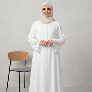 Breathable Lightweight Polyester Niqab Cape Khimar Face Veil <b>Plain</b> Color Islamic Jersey Khimar And <b>Abaya</b> Set - Product Image 1