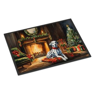 Felpudo de Navidad acogedor de diseño Dálmata, antideslizante y lavable, pila baja, 24H X 36W para uso en interiores y exteriores - Product Image 1