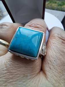 Bague en argent sterling Whitney Kelly avec turquoise, bijoux en pierres précieuses faits à la main, design élégant pour femmes, vente en gros, exportation - Product Image 3