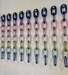 Cadena de eslabones de resina para decoración de pared, cadena transparente abierta para pared, hebilla de cadena, joyería DIY, cadena de eslabones cubanos de plástico acrílico para decoración de pared - Product Image 6