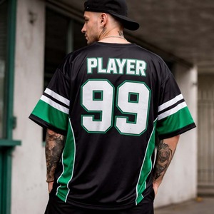 Maillot de football oversize pour homme, streetwear, imprimé graphique, t-shirt de sport personnalisé en polyester - Product Image 4