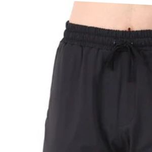 Pantalon de jogging noir personnalisé pour homme – Coupe droite décontractée avec taille élastique et cordon de serrage, design ample - Product Image 2