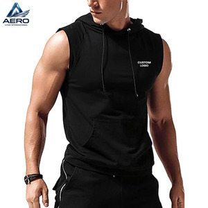 2026 Men <b>Workout</b> Hooded Tank Tops Sleeveless Gym Training Bodybuilding Muscle Cut Off Black Color Sleeveless <b>Hoodies</b> - Product Image 1
