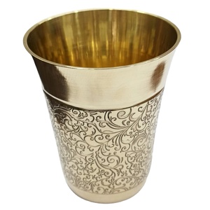 Premium Handmade Brass Glass <b>Cup</b> Designer Brass Drinking Tumbler by MHQ Traders PVT LTD - Product Image 4