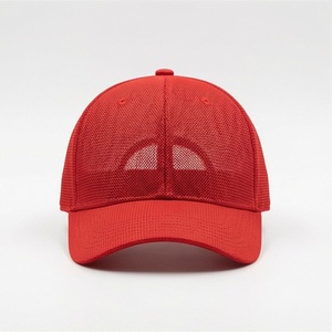 Casquette de baseball classique rouge vif à dos en maille, ajustable, respirante, protection, article tendance, unique pour homme - Product Image 1