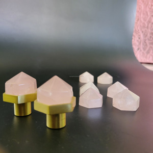 Natural Crystal <b>Handle</b> Door <b>Knob</b> with Modern Design Durable & Easy Installation for Brass Kitchen Dresser Cabinet Wardrobe Bulk - Product Image 2