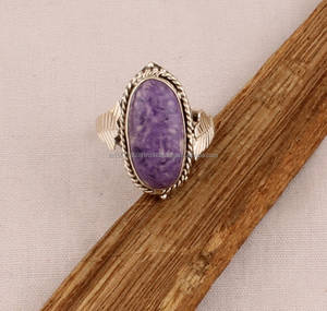 Anillo de amatista natural de Plata de Ley 925 sólida para hombres y mujeres, anillo de banda de lujo de piedras preciosas ovaladas hechas a mano, regalos para ella - Product Image 3