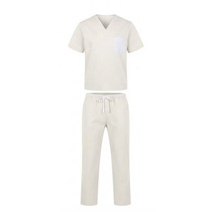 Ensemble de vêtements médicaux pour hommes de haute qualité avec chemise à col moderne, plusieurs poches, tissu respirant et coupe confortable - Product Image 1