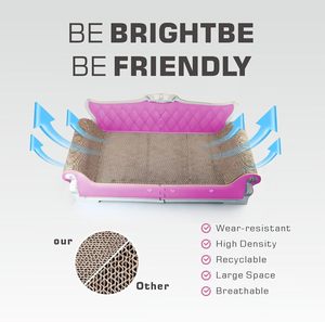 Griffoir pour chat en forme de canapé, griffoir pour chat en forme de canapé-lit, griffoir pour chat extra large de 27,5 pouces pour chats de grande taille, multi-chats avec herbe à chat - Product Image 4