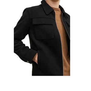 เสื้อแจ็คเก็ตซาฟารีสำหรับผู้ชายเสื้อแจ็คเก็ตขนสัตว์2024มีซิปเสื้อโค้ทขนสัตว์ด้านในปรับแต่งได้สำหรับฤดูหนาว - Product Image 4