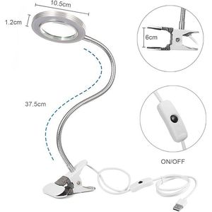 Accesorios para Pintura de Diamantes, Lámpara de Lectura con Cuello de Cisne de 15.75 Pulgadas, Lupa de 5X con Manos Libres, Lámpara de Escritorio - Product Image 3