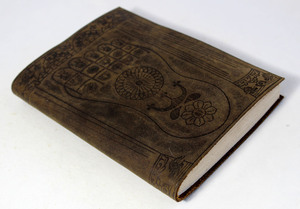 Antique Color Genuine Buffalo <b>Leather</b> Journal 100 <b>Sheets</b> Of Inner Pages Embossed Buddha Foot Natural Hard Bound Glue Binding - Product Image 3