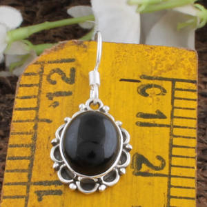 ต่างหูหยดน้ำออนิกซ์สีดำธรรมชาติ เงินแท้ 925 เครื่องประดับงานแต่งงานสุดหรูสำหรับผู้หญิง - Product Image 6