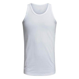 เสื้อกล้ามคอกลมสีขาวสำหรับผู้ชาย แขนกุด ผ้าถัก สีพื้น ไซส์ใหญ่ - Product Image 4