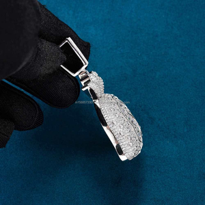 Probador de diamantes de alta calidad, bolsa de dinero de Plata de Ley 925, colgante de moissanita personalizado de Hip Hop - Product Image 5