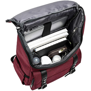 Mochila personalizada gris, negra y roja, material 600D, diseño multibolsillos, mochila deportiva diaria para estudiantes, mochila de viaje para portátil, bandolera unisex - Product Image 6