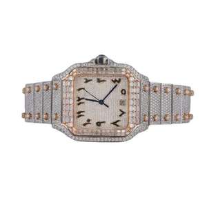 High Quality VVS Moissanite Diamond Watch Rose Gold Stainless Steel <b>Case</b> Fashion Business Style Fully Iced Dial Glass Wristwatch - Product Image 1