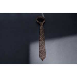 Corbata geométrica negra y marrón elegante - Product Image 1