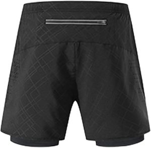 Custom Logo Men's Double <b>Layer</b> <b>Mid</b> Waist Drawstring Closure Spandex/Cotton Breathable Sports Athletic Workout Running Gym Shorts - Product Image 3